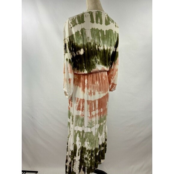 YFB Young Fabulous & Broke Jillian Faux Wrap Dress Geode White Peach Green M - Picture 3 of 12